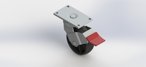 Australia Waste Bin Steel Swivel Brake Caster