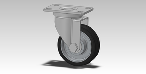 3.5in Swivel Rubber On Aluminum Caster