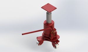 3-ton hydraulic jack with triangle wheel, minimum height 480mm, maximum height 730mm.