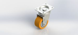 50x28mm Flat Base Aluminum Core PU Swivel Caster