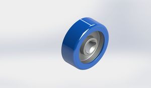 Custom 56x20mm - Milled Triangular Hole Aluminum Core Covered PU Wheel