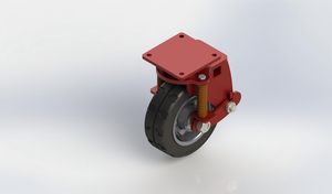 12-Inch Solid Rubber Shock-Absorbing Caster Wheel (Non-Offset)