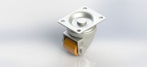 25x28mm Flat Base Aluminum Core PU Swivel Caster