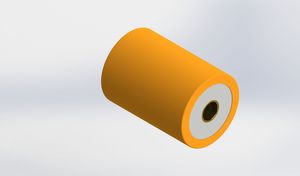 Brass sleeved roller, encased in a polyurethane wheel