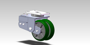 1200kgs Shock Absorber Caster Dual PU On Aluminum Wheel