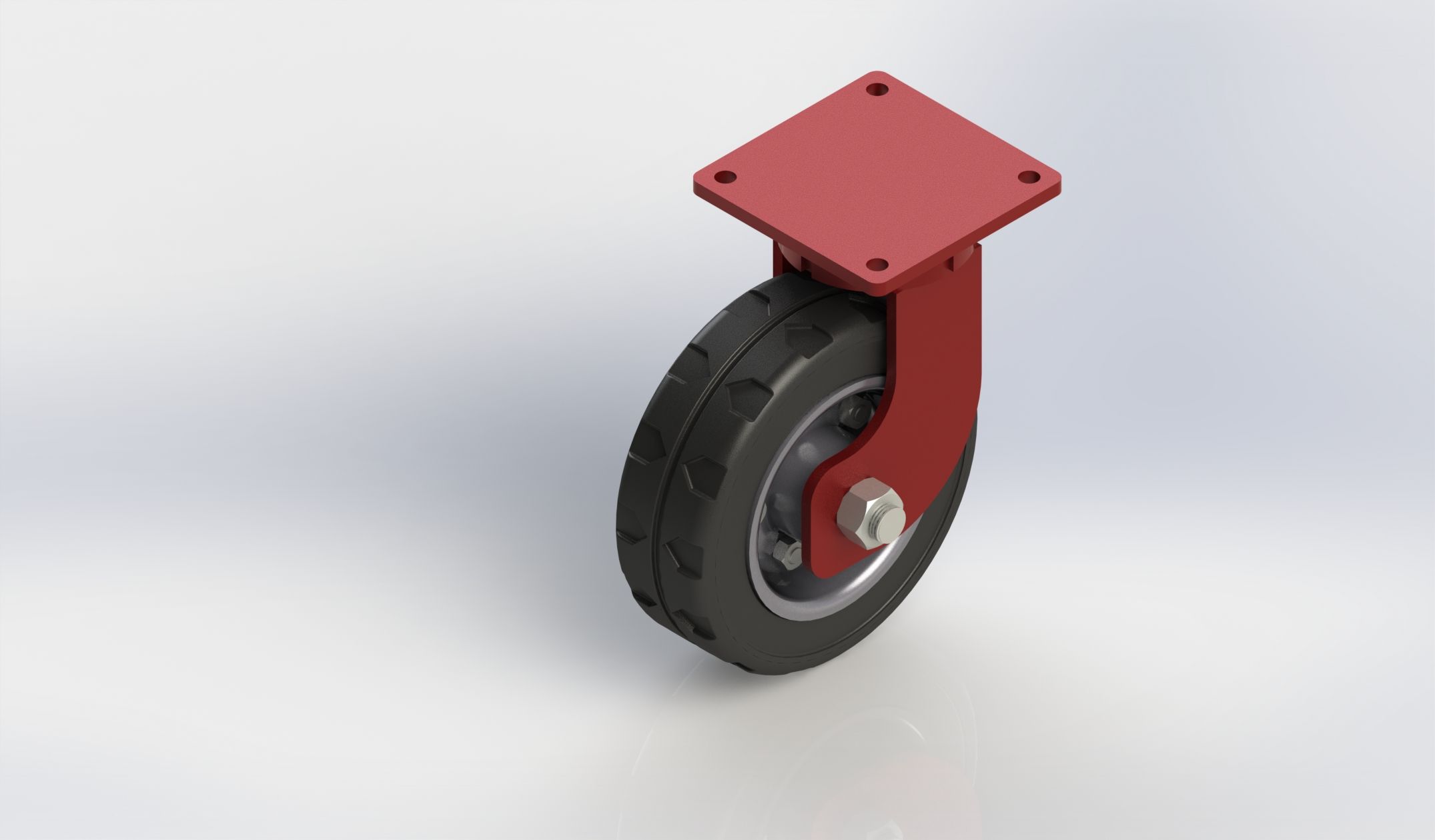 12 inch solid rubber swivel caster wheel