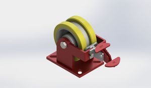 Custom-designed Grooved Track Polyurethane Brake Casters