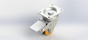 35x28mm Flat Base Aluminum Core PU Swivel Brake Caster