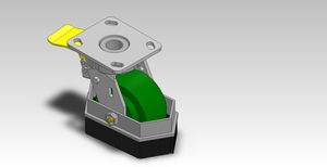 4in Total lock Brake & Brush Solid Polyurethane Caster