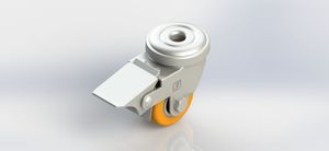 3040B-50-PAL 40x28mm Top Hole Aluminum Core PU Swivel Brake Caster