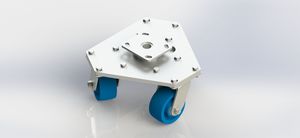 100x50mm triangular tortoise wheel, load 600 kgs total height 180mm