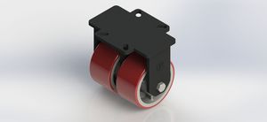 K80122R-01-PCI 12x3 Extra Heavy-Duty Red Cast Iron PU Coated Fixed Wheel