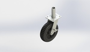 8 inches iron core rubber wheel, with plug rod and brake