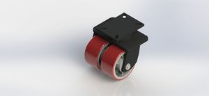 K8062-01-PCI 6x3 Extra Heavy-Duty Red Cast Iron PU Coated Swivel Wheel