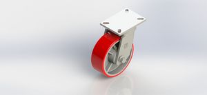 8x3 Extra Heavy-duty PU on Cast Iron Swivel Caster