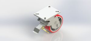 6x3 Extra Heavy-duty PU on Cast Iron Swivel  Brake Caster