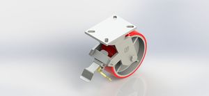 8x3 Extra Heavy-duty PU on Cast Iron Swivel Brake Caster