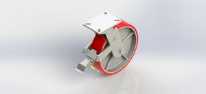 12x3 Extra Heavy-duty PU on Cast Iron Swivel Brake Caster