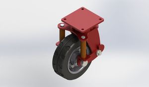 12 inch solid rubber shock-absorbing caster wheel