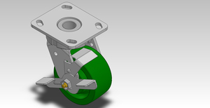 4in Top Lock Brake Solid Polyurethane Caster