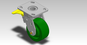 4in Total lock Brake Solid Polyurethane Caster