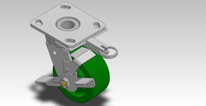 4in Top Lock Brake & Position Lock Solid Polyurethane Caster