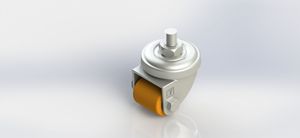 3025-11-PAL 25x28mm Threaded Stem Aluminum Core PU Swivel Caster