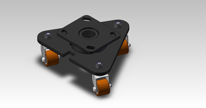 Pneumatic lift triple swivel caster