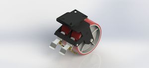 K80102-01-PCI-TTB 10x3 Extra Heavy-Duty Red Cast Iron PU Coated Swivel Brake Wheel