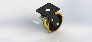 6x2 European Style Super Heavy-duty Swivel  Brake Caster