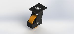 5in 600kgs Extra Heavy-Duty Cast Iron PU Swivel Casters with Impact Guard, 193 Overall Height