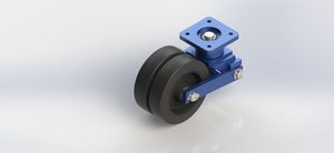 98122-190190-RCI 300×80mm Double Wheel Set, Cast Iron with Rubber Coating, Swivel Caster
