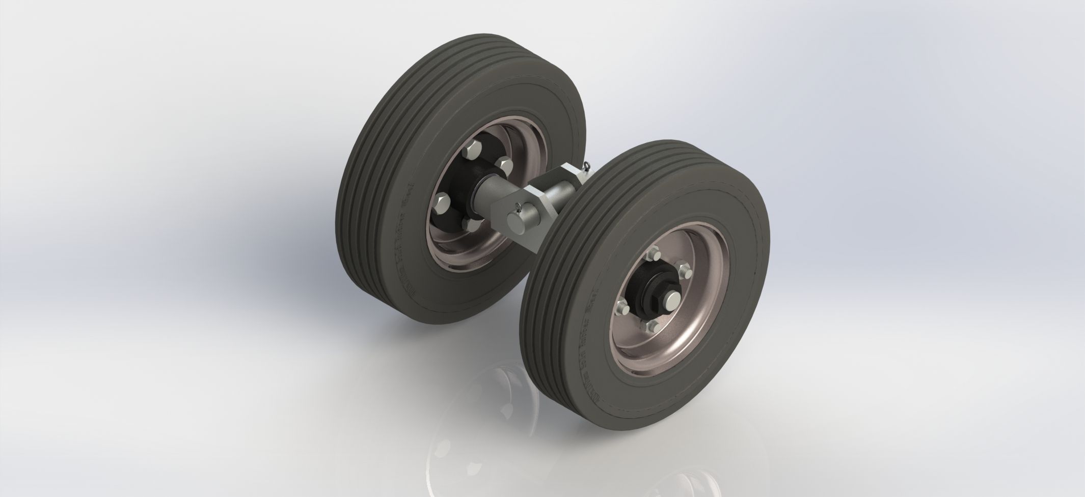 W40010-SR-60470 400×100mm Solid Rubber Swivel Caster for Carriages