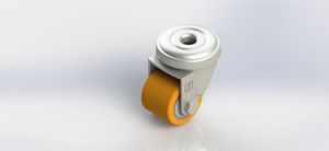 3035-50-PAL 25x28mm Top Hole Aluminum Core PU Swivel Caster
