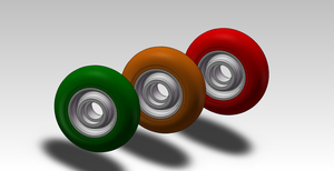600kgs 6203 Ball Bearing PU On Aluminum