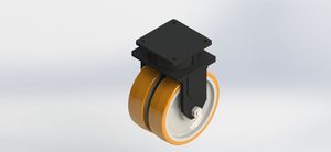 K89122-200200-XPCI-R 12x3 Extra Heavy Duty Non-Eccentric Swivel Caster with Cast Iron Housing and Po