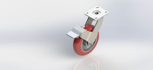 8x2 Custom Eccentric Aluminum-Polyurethane Brake Caster with Large Offset