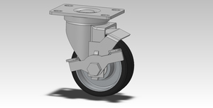 3.5in Swivel Brake Rubber On Aluminum Caster